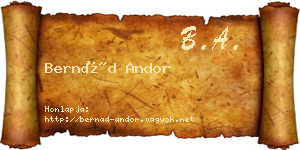 Bernád Andor névjegykártya